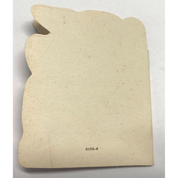 Vintage 1940s Valentine Greeting Card Dog Patchwork Flocked 3 Inch Die Cut - Picture 4 of 5